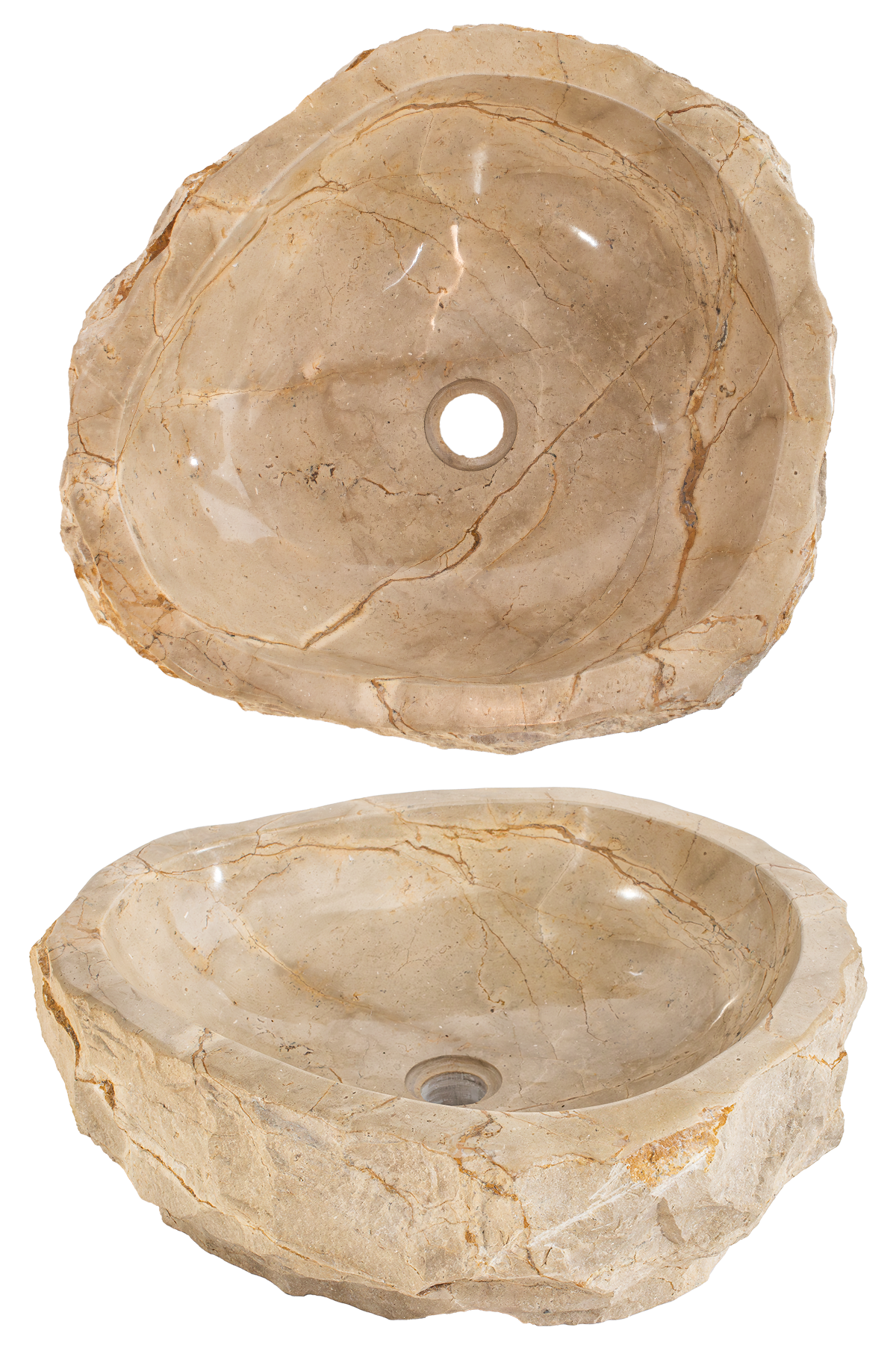 Cuba esculpida em Mármore, cor marrom, exterior natural rústico - LINHA EROSION